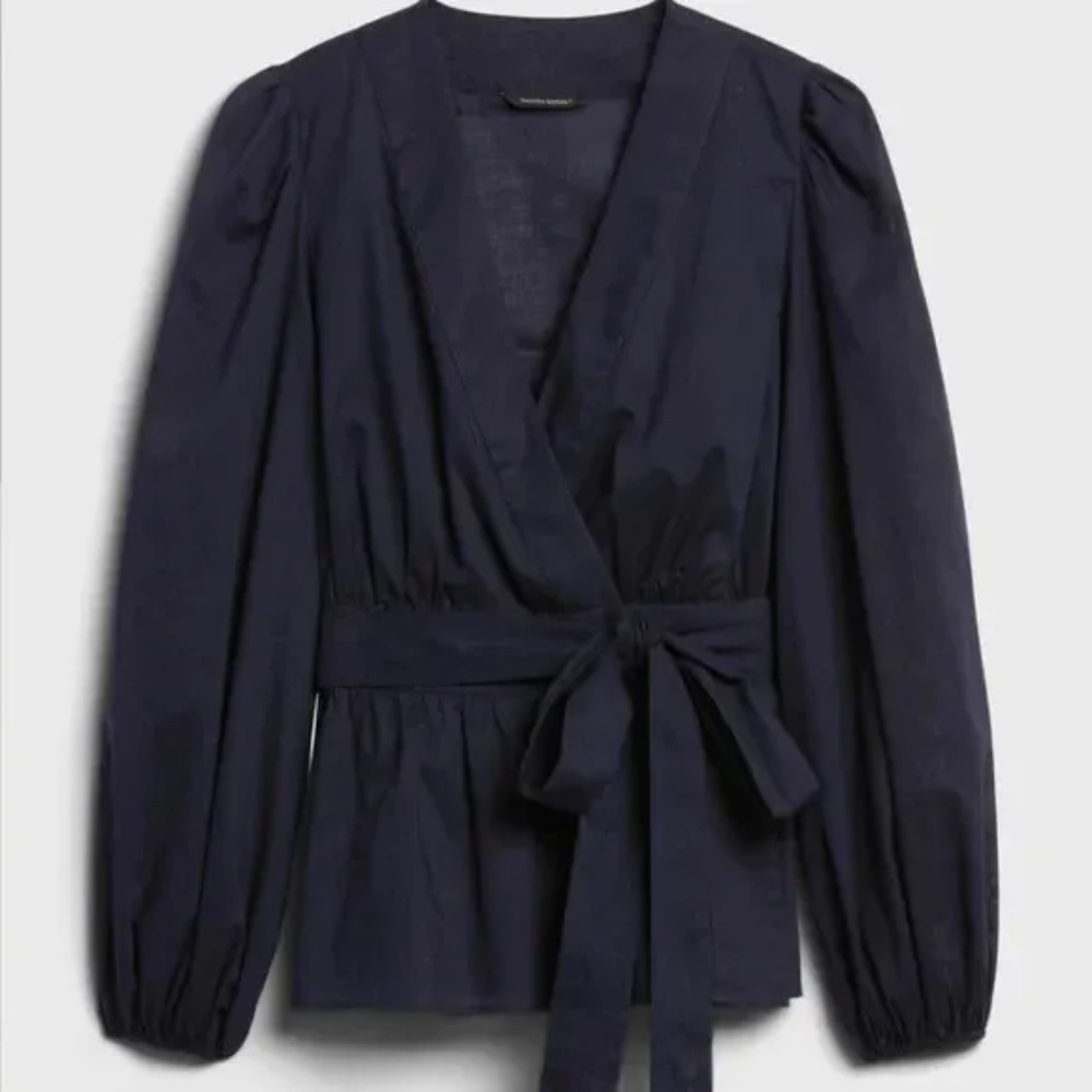 NWT Banana Republic Wrap Top Navy Size XL